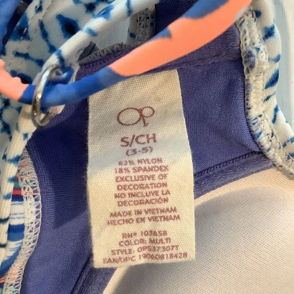 OP Multi-Color Padded Spaghetti Strap Bikini Swim Top Junior's Size Small - Picture 6 of 6